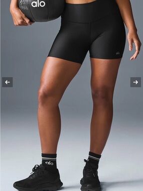 ALO Yoga Black High-Rise Bike Shorts